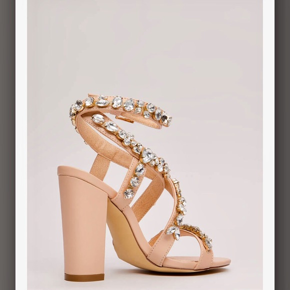 Strappy Faux Jewel Heels- Never Worn - Picture 2 of 3